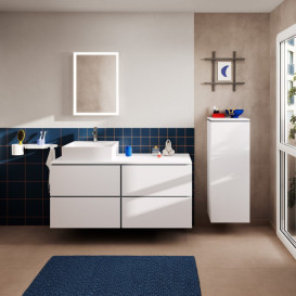 Тумба под раковину подвесная Hansgrohe Xilesa E 137,5х55 см МДФ матовый белый 54306700