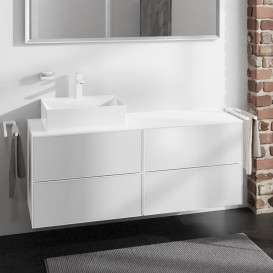 Тумба под раковину подвесная Hansgrohe Xevolos E 137х55,5 см матовый белый/белый 54236320