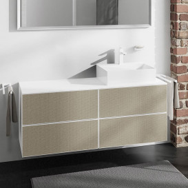 Тумба під раковину підвісна Hansgrohe Xevolos E 137х55,5 см матовий білий/візерункова бронза 54239390