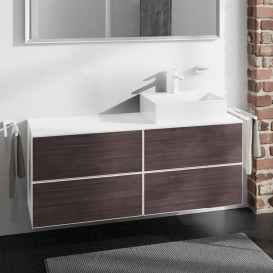 Тумба под раковину подвесная Hansgrohe Xevolos E 137х55,5 см матовый белый/темный дуб 54239730