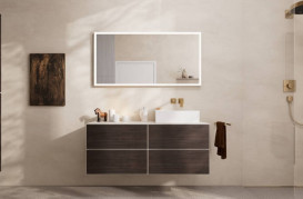 Тумба під раковину підвісна Hansgrohe Xevolos E 137х55,5 см піщано-бежевий матовий/темний дуб 54240730