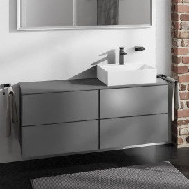 Тумба под раковину подвесная Hansgrohe Xevolos E 137х55,5 см сланцево-серый матовый/сланцево-серый 54241770