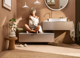 Тумба під раковину підвісна Hansgrohe Xevolos E 98х55,5 см пісочно-бежевий матовий/пісочно-бежевий 54314790