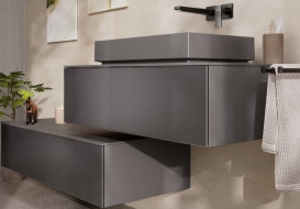 Тумба под раковину подвесная Hansgrohe Xevolos E 98х55,5 см сланцево-серый матовый/сланцево-серый 54315770