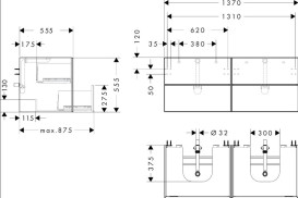 Тумба под раковину подвесная Hansgrohe Xevolos E 137х55,5 см песочно-бежевый матовый/текстиль темно-серый 54197660