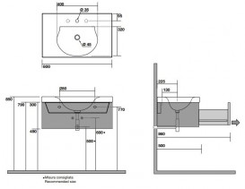 Тумба під раковину підвісна Kerasan Bentley 80х50 см темний ясен 917447