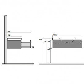 Тумба під раковину підвісна Kerasan Bentley 100х50 см темний ясен 917547