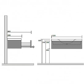 Тумба під раковину підвісна Kerasan Bentley 120х50 см темний ясен 917647