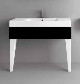 Тумба під раковину підвісна Kerasan Cento 100х45 см лакований чорний матовий 915431