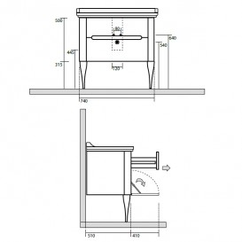 Тумба під раковину підвісна Kerasan Waldorf 80 см білий матовий 919330