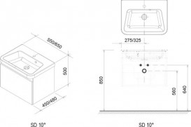 Тумба под раковину подвесная Ravak 10° SD 550 ДСП/МДФ серый глянец X000000734