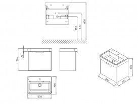 Тумба под раковину подвесная Ravak BeHappy SD 530 ДСП/МДФ белый X000001097
