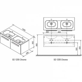 Тумба під раковину підвісна Ravak Chrome SDU 1200 ДСП / МДФ білий X000000536