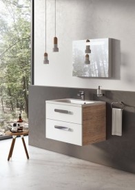 Тумба под раковину подвесная Ravak Chrome II SD 700 ДСП/МДФ капучино/белый глянец X000000921