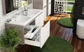 Тумба под раковину подвесная Ravak Classic SD 1300 ДСП/МДФ береза/ белый X000000423