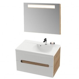 Тумба под раковину подвесная Ravak Classic II SD 800-L ДСП/МДФ капучино/белый глянец X000000913