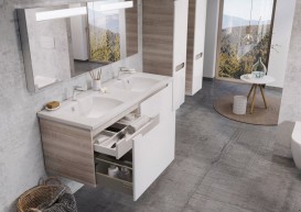 Тумба під раковину підвісна Ravak Classic SD -1300 ДСП / МДФ латте / білий глянець X000000943