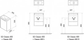 Тумба под раковину подвесная Ravak Classic SD-400 ДСП/МДФ латте/белый глянец X000000944