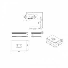 Тумба під раковину підвісна Ravak Formy SD 800 МДФ білий глянець X000001029
