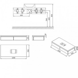 Тумба під раковину підвісна Ravak Formy SD 1200 МДФ горіх X000001037