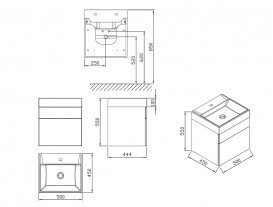 Тумба під раковину підвісна Ravak Natural SD 500 МДФ білий глянець X000001051