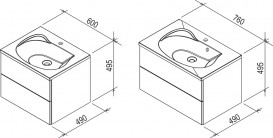 Тумба под раковину подвесная Ravak Rosa II SD 600 ДСП/МДФ капучино/белый глянец X000000926