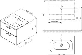 Тумба под раковину подвесная Ravak SD Chrome II 600 ДСП/МДФ белый ручка хром X000001772