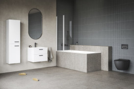 Тумба под раковину подвесная Ravak SD Chrome II 600 ДСП/МДФ белый черная ручка X000001744