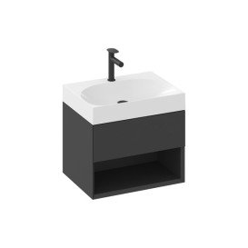 Тумба під раковину підвісна Ravak SD Lite 60 МДФ чорний матовий X000001856