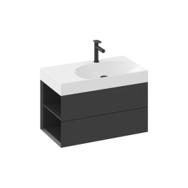 Тумба под раковину подвесная Ravak SD Lite 80 Л МДФ черный матовый X000001874