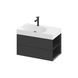Тумба під раковину підвісна Ravak SD Lite 80 П МДФ чорний матовий X000001886