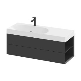 Тумба под раковину подвесная Ravak SD Lite 120 П МДФ черный матовый X000001892