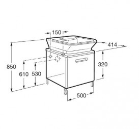 Тумба під раковину підвісна Roca Gap 50х41.4 см з одним ящиком МДФ тик A856967150