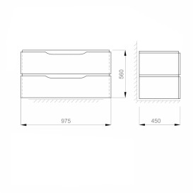 Тумба под раковину подвесная Sanwerk Alessa Air 97,5х45 см МДФ белый TV0000379