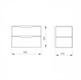 Тумба під раковину підвісна Sanwerk Alessa Air 76,5х44 см МДФ білий TV0000202