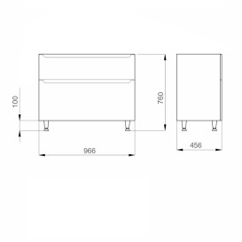 Тумба під раковину підлогова Sanwerk Era 96,6 х45,6 см МДФ білий TV0000221