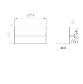 Тумба під раковину підвісна Sanwerk Foreva Air 100,5х46 см МДФ білий TV0000353