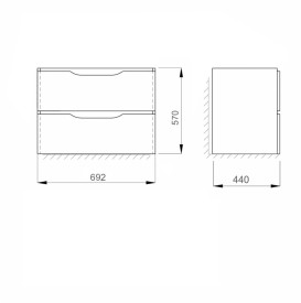Тумба під раковину підвісна Sanwerk Liga Air 69,2х44 см МДФ білий/дерево месина TV0000213