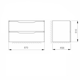 Тумба під раковину підвісна Sanwerk Liga Air 87х45,6 см МДФ білий/дерево месина TV0000215