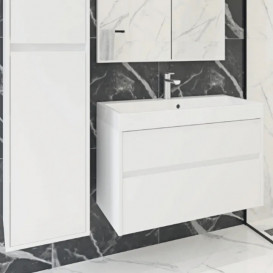 Тумба под раковину Radaway Elegant 80 подвесная ДСП/МДФ белый глянец M04080-01-01