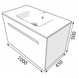 Тумба под раковину Radaway Laura 100 подвесная ДСП/МДФ белый глянец M01100-01-01