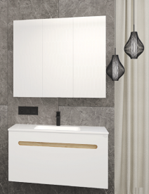 Тумба под раковину Radaway Laura 100 подвесная ДСП/МДФ белый глянец M01100-01-01