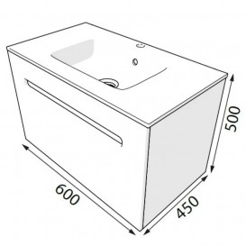 Тумба под раковину Radaway Laura 60 подвесная ДСП/МДФ белый глянец M01060-01-01