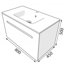 Тумба под раковину Radaway Laura 80 подвесная ДСП/МДФ белый глянец M01080-01-01