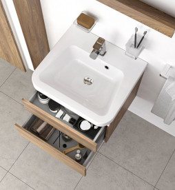 Тумба под раковину Ravak 10° II 550 подвесная ДСП/МДФ тёмный орех X000001285