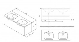 Тумба под раковину Ravak Classic II SD 1300 подвесная МДФ белый/белый X000001482