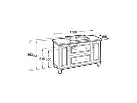 Тумба под раковину Roca Carmen 130х50 см матовый белый A857136415