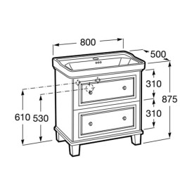 Тумба під раковину Roca Carmen 80х50 см МДФ/ДСП білий сатин A857135415