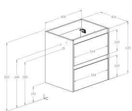Тумба під раковину Roca Claudia 60х45,6 см МДФ чорний матовий A857794532