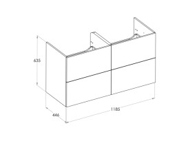 Тумба под раковину Roca Ella 118,5x44,6 см ДСП оникс матовый A857772531